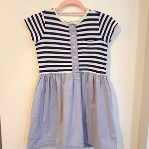 Crewcuts blue and white dress size 10